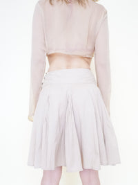 Gold Sequin Boho Skirt Pleated Midi Summer Cotton Skirt