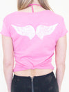 Angel PinkT Shirt Hand Painted Angel Wing Vintage Y2k Upcycle