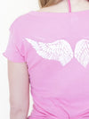 Angel PinkT Shirt Hand Painted Angel Wing Vintage Y2k Upcycle