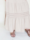 Boho Halter Set Two Piece Embroidered Skirt Taupe Cotton Summer Skirt Set