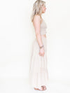 Boho Halter Set Two Piece Embroidered Skirt Taupe Cotton Summer Skirt Set