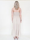 Boho Halter Set Two Piece Embroidered Skirt Taupe Cotton Summer Skirt Set