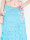 Patchwork Ruched Boho Skirt Low Waist Vintage Y2k Upcycled Floral Skirt