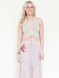 Floral Patchwork Skirt Long Cotton Boho Skirt Upcycled Vintage Skirt