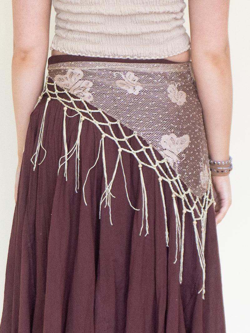 Butterfly Crochet Knit Boho Fringe Shawl Belt