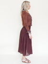 Patchworked Ruffle Cardigan Tie Cardigan Blouse