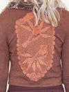 Patchworked Ruffle Cardigan Tie Cardigan Blouse