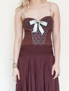 Floral Lace Bodysuit Bustier Top Hand Dyed Upcycle