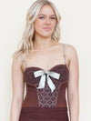 Floral Lace Bodysuit Bustier Top Hand Dyed Upcycle