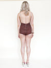 Floral Lace Bodysuit Bustier Top Hand Dyed Upcycle