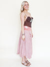 Patchwork Floral Skirt Pink Vintage Upcycle Boho Skirt