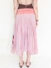 Patchwork Floral Skirt Pink Vintage Upcycle Boho Skirt