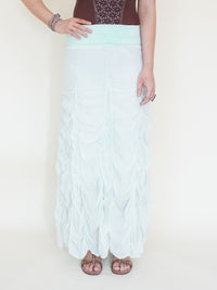 Ruched Skirt Boho Vintage Upcycled Maxi Skirt
