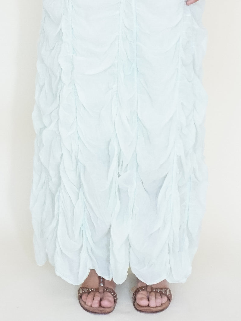 Ruched Skirt Boho Vintage Upcycled Maxi Skirt