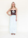Ruched Skirt Boho Vintage Upcycled Maxi Skirt