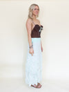 Ruched Skirt Boho Vintage Upcycled Maxi Skirt