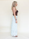 Ruched Skirt Boho Vintage Upcycled Maxi Skirt