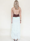 Ruched Skirt Boho Vintage Upcycled Maxi Skirt