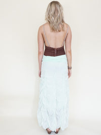 Ruched Skirt Boho Vintage Upcycled Maxi Skirt