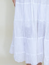 Silver white Boho Skirt Long Cotton Vintage Skirt