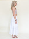 Silver white Boho Skirt Long Cotton Vintage Skirt