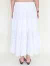 Silver white Boho Skirt Long Cotton Vintage Skirt