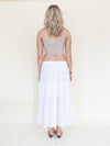 Silver white Boho Skirt Long Cotton Vintage Skirt