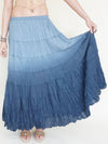 Ombre Boho Skirt Blue Cotton Maxi Skirt Low Waist Vintage