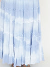 Tie Dye Boho Ruffle Skirt Low Waist Vintage Upcycled Hand Dyed Blue Maxi Skirt