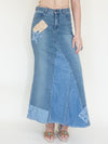 Patchwork Denim Skirt Maxi Skirt Vintage Upcycled Vintage Skirt