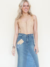 Patchwork Denim Skirt Maxi Skirt Vintage Upcycled Vintage Skirt