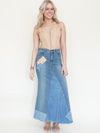 Patchwork Denim Skirt Maxi Skirt Vintage Upcycled Vintage Skirt