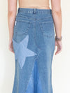 Patchwork Denim Skirt Maxi Skirt Vintage Upcycled Vintage Skirt