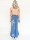 Patchwork Denim Skirt Maxi Skirt Vintage Upcycled Vintage Skirt
