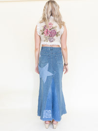 Patchwork Floral Vest Lace Ruffle Vest Top Tie Waist