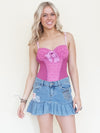 Pink Lace Bodysuit Floral Lace Boho Hand Dyed Bustier Bodysuit