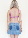 Patchwork Butterfly Bralette Purple Pink Bra Top