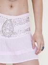 Pink Beaded Sequin Mini Skirt Low Rise Ruffle Pink Skirt Vintage Y2k