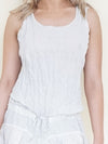 Linen Silk Ruffle Mini Dress Pocket Tie Waist White Mini Dress