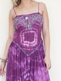 Desert Rose Tie Dye Lace Maxi Dress Corset Style Boho Hippie Dress Low Back