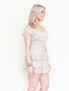 Corset Ruffle Dress Off The Shoulder Boho Mini Dress Cinched Waist