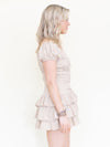 Corset Ruffle Dress Off The Shoulder Boho Mini Dress Cinched Waist