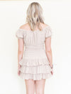 Corset Ruffle Dress Off The Shoulder Boho Mini Dress Cinched Waist