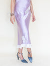 Cowl Neck Lace Satin Slip Dress Vintage Patchwork Floral Lace Mesh Floral Midi Dress