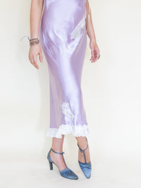 Cowl Neck Lace Satin Slip Dress Vintage Patchwork Floral Lace Mesh Floral Midi Dress