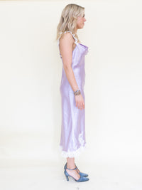 Cowl Neck Lace Satin Slip Dress Vintage Patchwork Floral Lace Mesh Floral Midi Dress