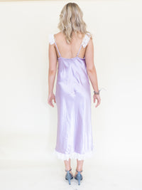 Cowl Neck Lace Satin Slip Dress Vintage Patchwork Floral Lace Mesh Floral Midi Dress