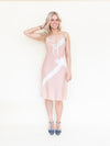 Silk Lace Slip Dress Vintage Patchwork Floral Lace Bias Cut