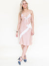 Silk Lace Slip Dress Vintage Patchwork Floral Lace Bias Cut