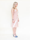 Silk Lace Slip Dress Vintage Patchwork Floral Lace Bias Cut